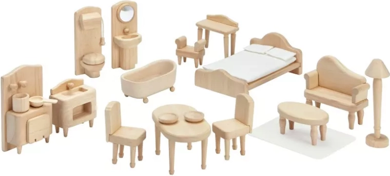 Viktoriaanlik mööblikomplekt nukumajja PlanToys