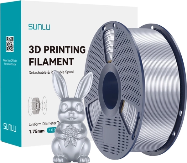 Sunlu PLA+ Silk hõbedane 3D-printimise filament