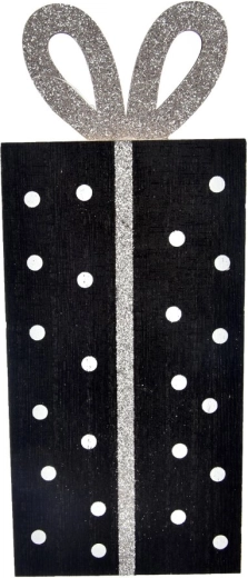Puidust kingitusekujuline dekoratsioon must 22 cm