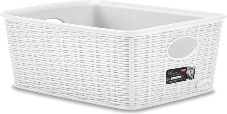 Elegance plastkorv valge 25 × 19,5 × 10 cm