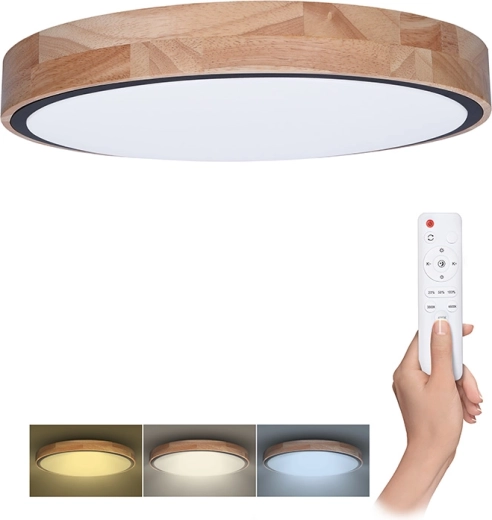 Solight LED lae-/seinavalgusti Iron Oak kaugjuhtimispuldiga, 60 W, 4200 lm, 51 cm, CCT, hämardatav
