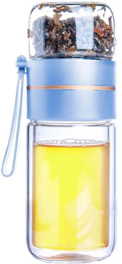 Toro klaasist reisitee-pudel kahele borosilikaat-topeltklaasist 165 + 90 ml