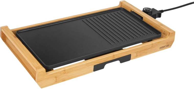 SENCOR Electric Tabletop Grill with Bamboo Frame