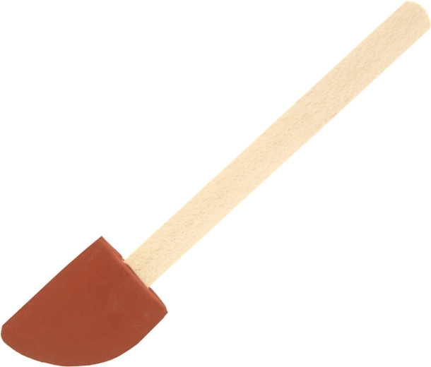 Rubber Kitchen Spatula with Wooden Handle, 26 cm, Red