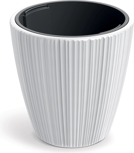 ORO lillepott 39 cm valge – moodne plastist lillepott sisuga