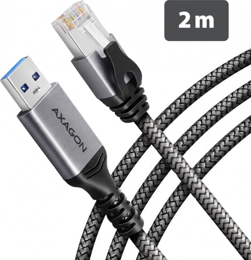 AXAGON USB-A gigabitine Ethernetiadapter integreeritud CAT6 RJ-45 2 m kaabliga