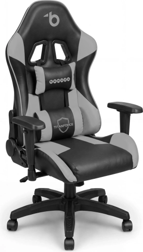 Gaming Chair with Headrest and Lumbar Support, Gray