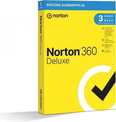 Norton 360 Deluxe – 1-aastane tellimus, 3 seadet, 25 GB pilvevarundust