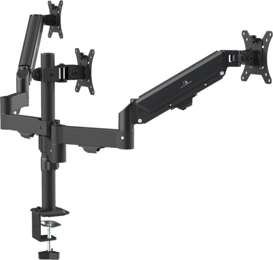 Kolme monitori hoidik 17–27" gaasiamortidega vartega