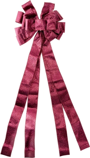 Christmas tree topper bow, burgundy, 130 × 33 cm