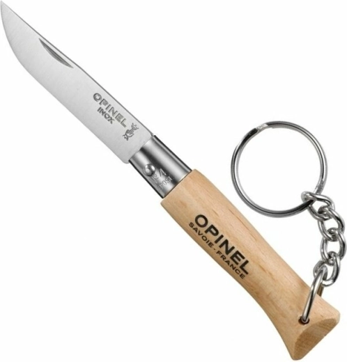 Opinel N°04 Inox taskunuga võtmehoidjale, pöögipuit 5 cm