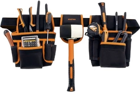 22 pockets + loops and a hammer holder
