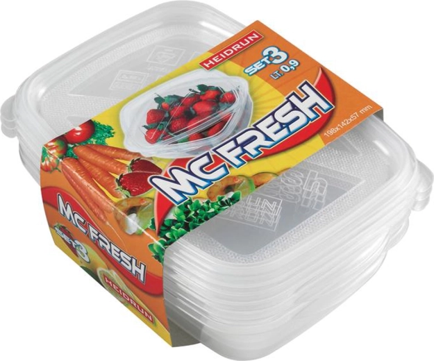 Plastkarbid HEIDRUN McFresh 0,9 l, komplekt 3 tk
