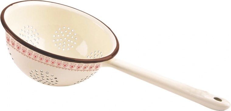 TONCA enamel kitchen colander, beige, 20 cm