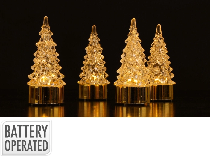 LED-jõulukaunistus kuuseke 9 cm, 4 tk