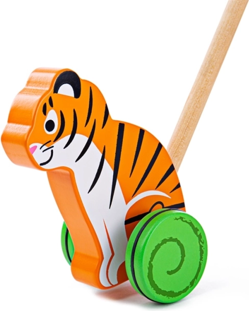 Puidust lükatav tiiger BIGJIGS BABY