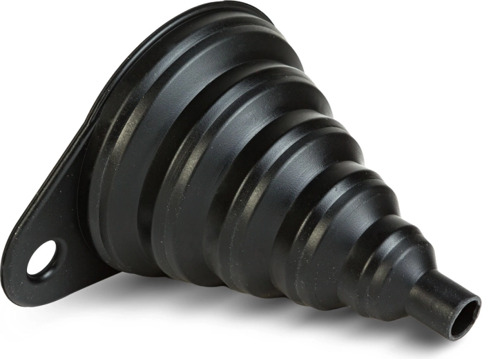 Folding silicone funnel for fuel and liquids 10 × Ø8 cm black