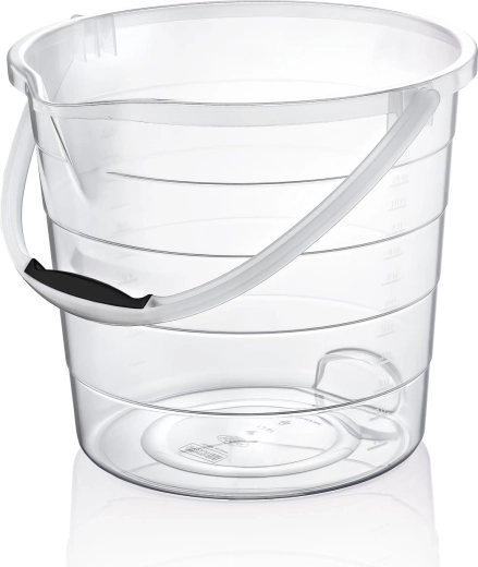 Läbipaistev plastämber 15 l mõõteskaalaga