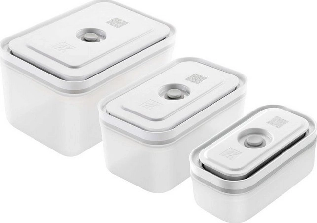 Set of 3 Plastic Vacuum Containers Fresh & Save S