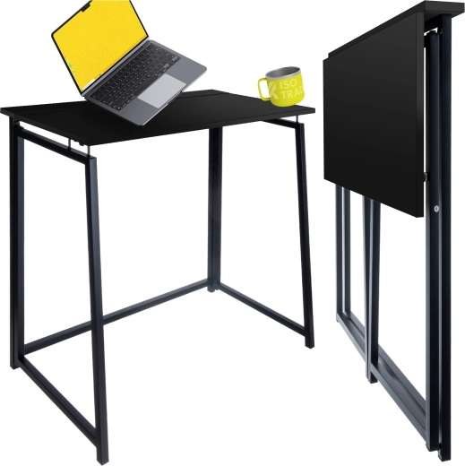 Kokkupandav kirjutuslaud RUHHY loft-stiilis – Must