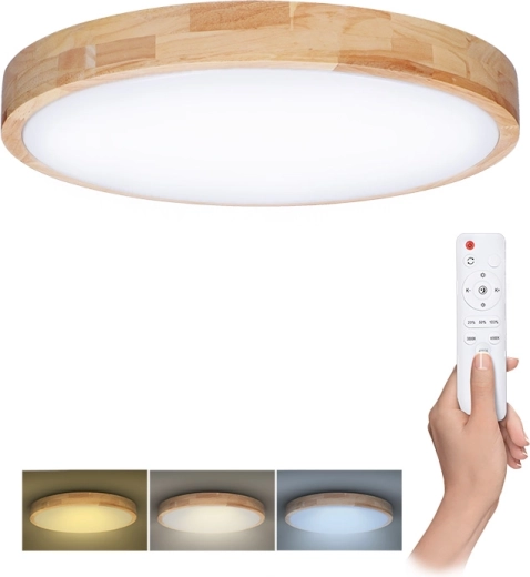 Solight LED lae- ja seinavalgusti kaugjuhtimispuldiga Solid Oak 60 W, 51 cm, hämardatav, CCT 3000–6500 K