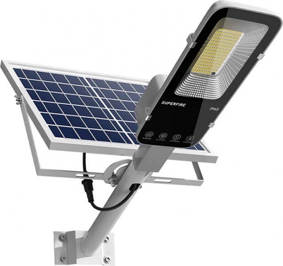 Päikeseenergial töötav tänava LED-lamp Superfire 2000 lm kaugjuhtimispuldiga
