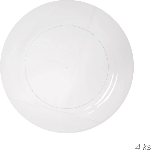 Läbipaistev madal polüpropüleenist taldrik 23 cm – 4 tk