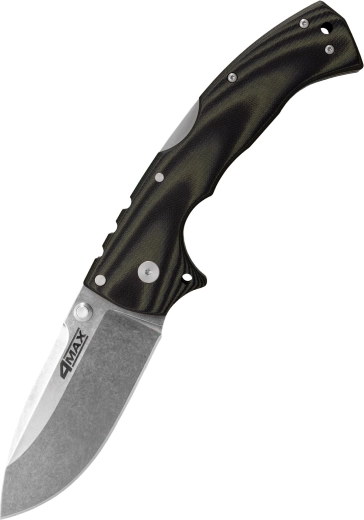 Cold Steel 4-MAX taskunuga, must-roheline, G10, stonewash, klamber