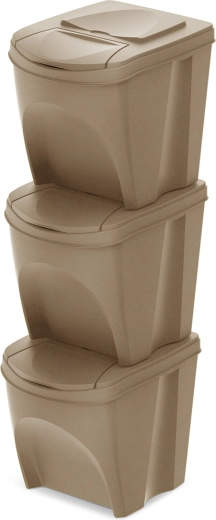 Sortibox Eco Wood sorteerimiskastide komplekt 3×25 l, Naturo