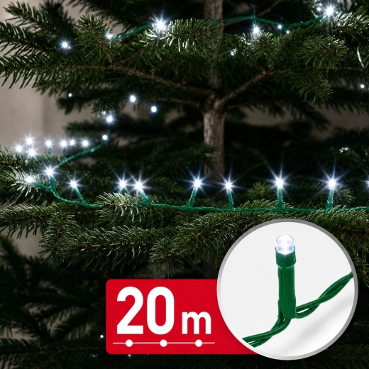 20 m LED light chain with 400 cool white LEDs