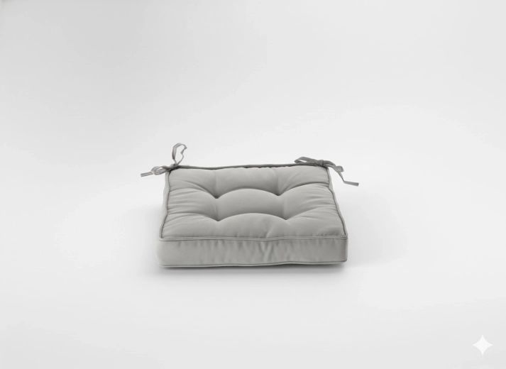 Polsterdatud toolipadi 40 × 40 × 6 cm helehall