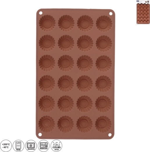 Silikoonvorm mini-tartlettide jaoks 24 tk, pruun
