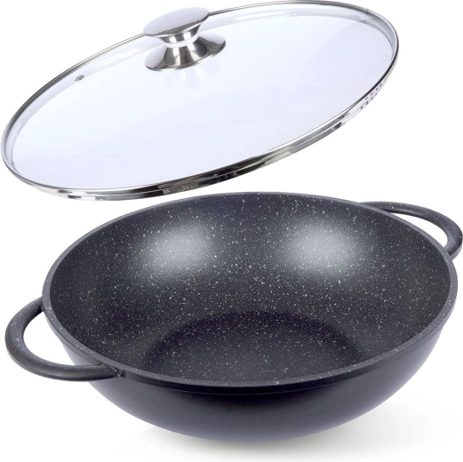 Graniitkattega wok-pann kaanega 32 cm