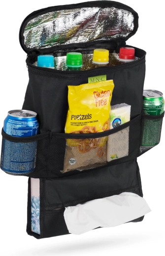 Insulated pocket for drinks and snacks