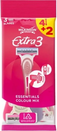 Wilkinson Extra3 Beauty ühekordne naiste raseerija 4+2 tk