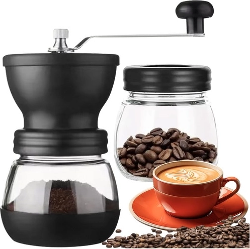 Ruhhy manual coffee and spice grinder with a ceramic grinding mechanism