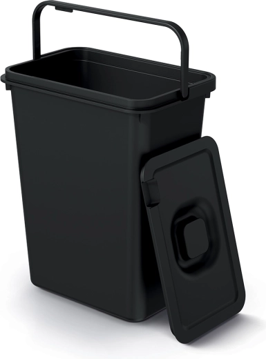 Taaskasutatud plastist klapikaane (flap) prügikast 10 l