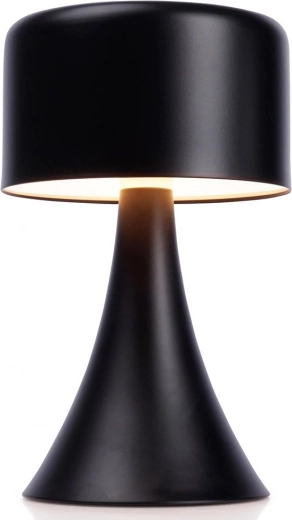 Metallist juhtmevaba LED-laualamp 20,5 cm – must