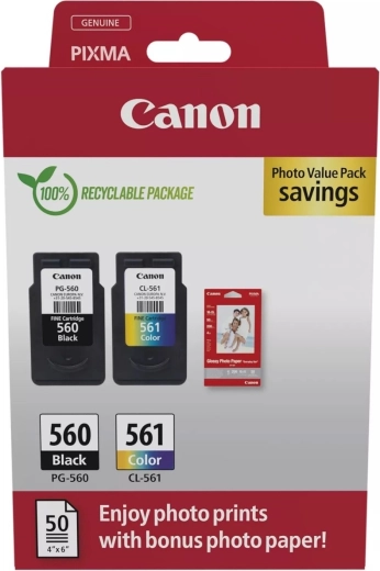Canon PG-560/CL-561 Photo Value komplekt fotopaberiga