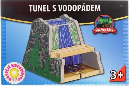 Maxim wooden tunnel with waterfall