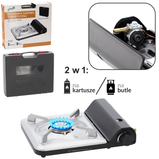 Matkagaasipliit 2in1 gaasikassettidele ja -balloonidele 3,5 kW