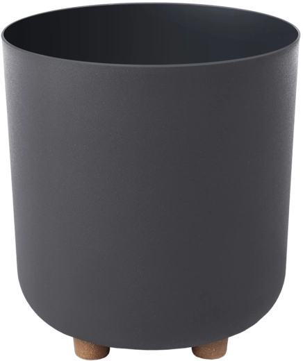 Lillepott Sofia 24 cm taaskasutatud plastist – must matt