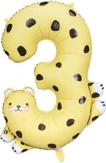 Fooliumist sünnipäeva õhupall number 3 gepard