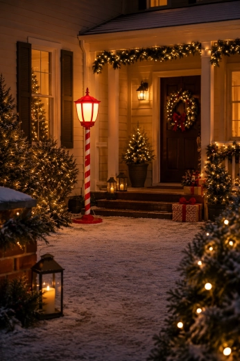 Jõulune LED-latern, 150 cm, punane, sooja valge valgusega