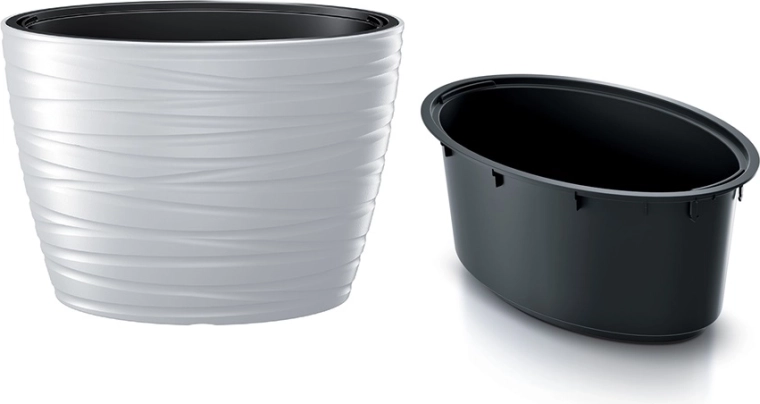 Ovaalne lillepott sisuga Maze 58,5 cm, valge