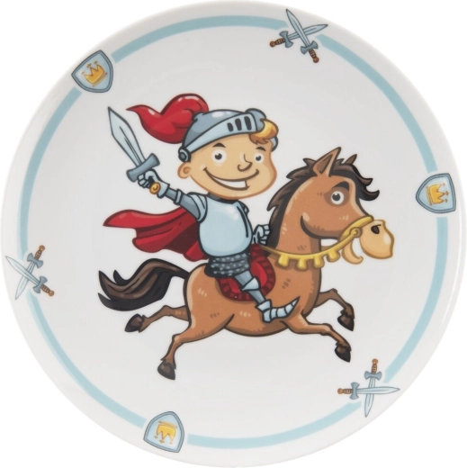 Laste madal taldrik rüütli motiiviga 21 cm