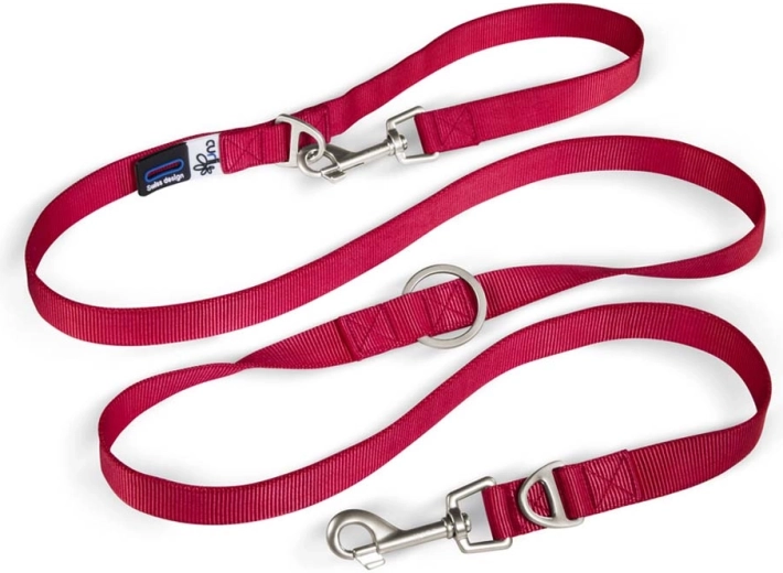 Curli reguleeritav nailonist koera jalutusrihm punane L 200 × 2 cm