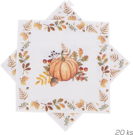 Pabersalvrätikud Sügis kõrvitsamotiiviga 33 × 33 cm (20 tk)