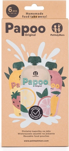 Korduvkasutatavad toidukotikesed PETITE&MARS Papoo Original, 6 tk