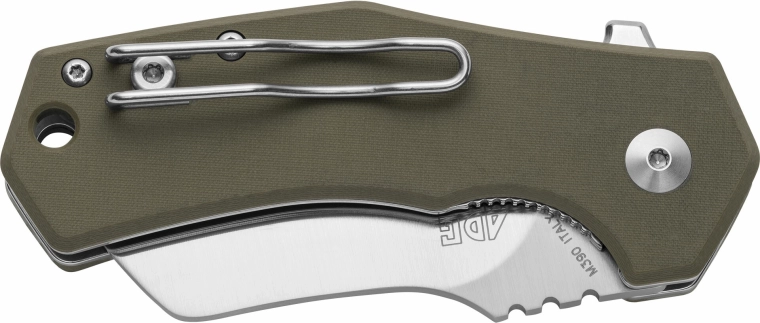 Roheline G10-käepide klambriga